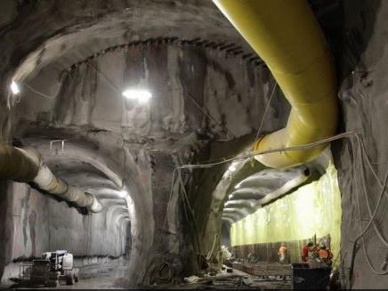 Station cavern and running tunnel construction under way