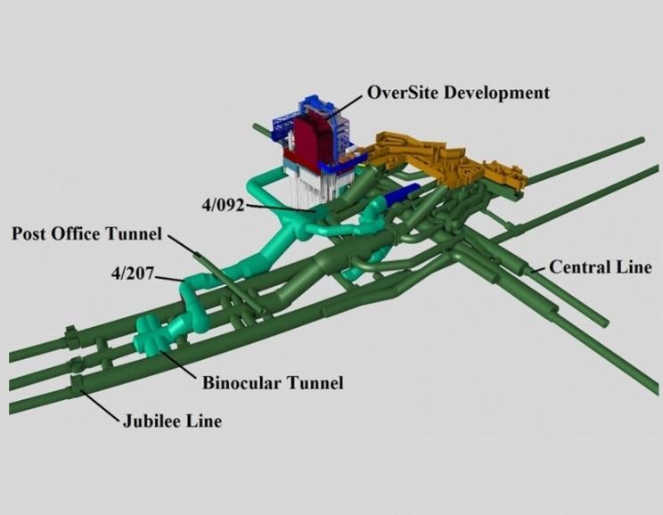 3D view of proposed tunnelling and existing infrastructure