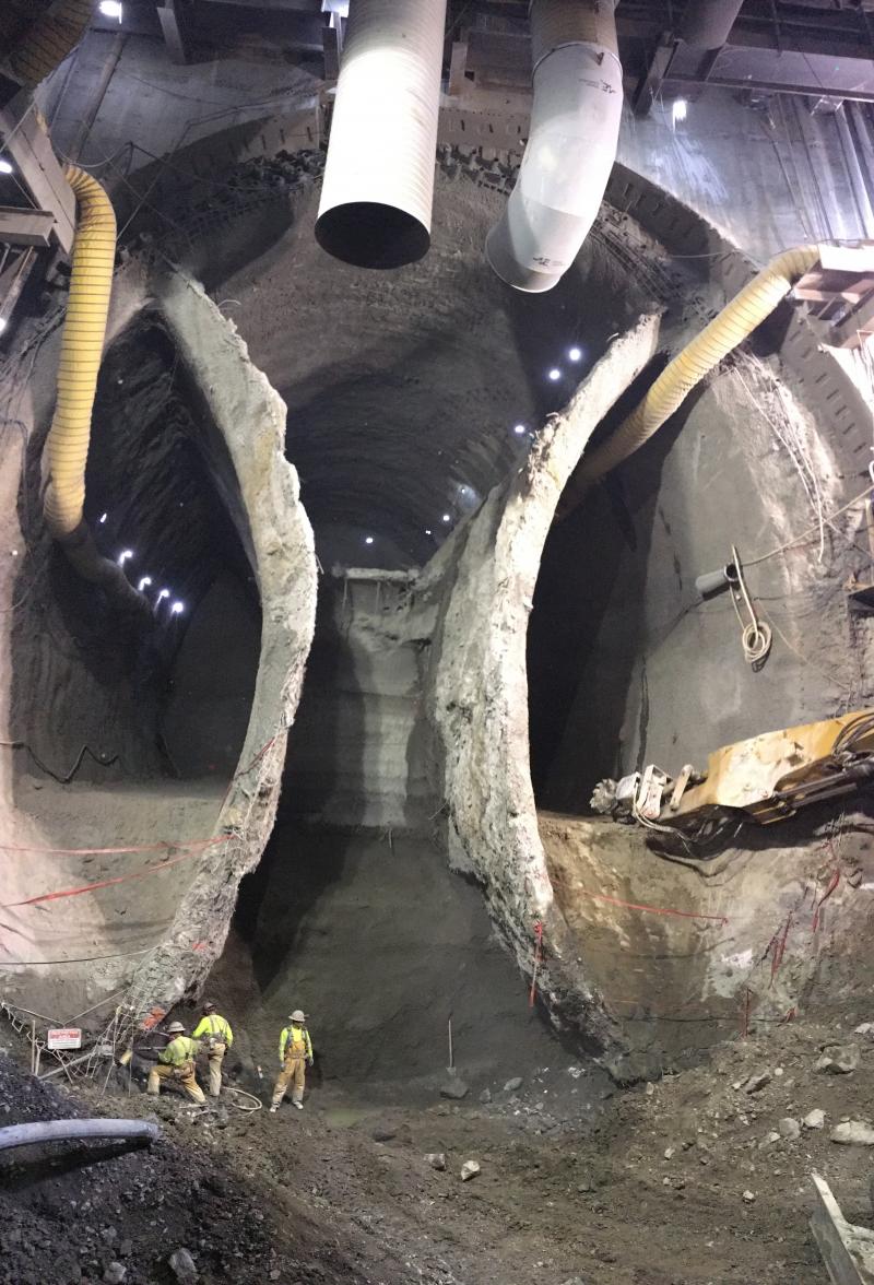 Ongoing construction of the Cross Cut cavern