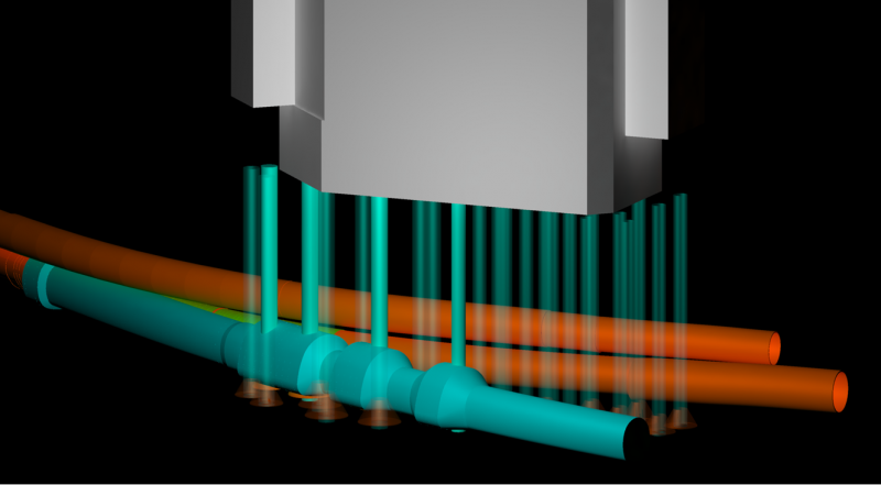 Fig 4 - CAD modelling for the transfer structures at 6-8 Princes Street