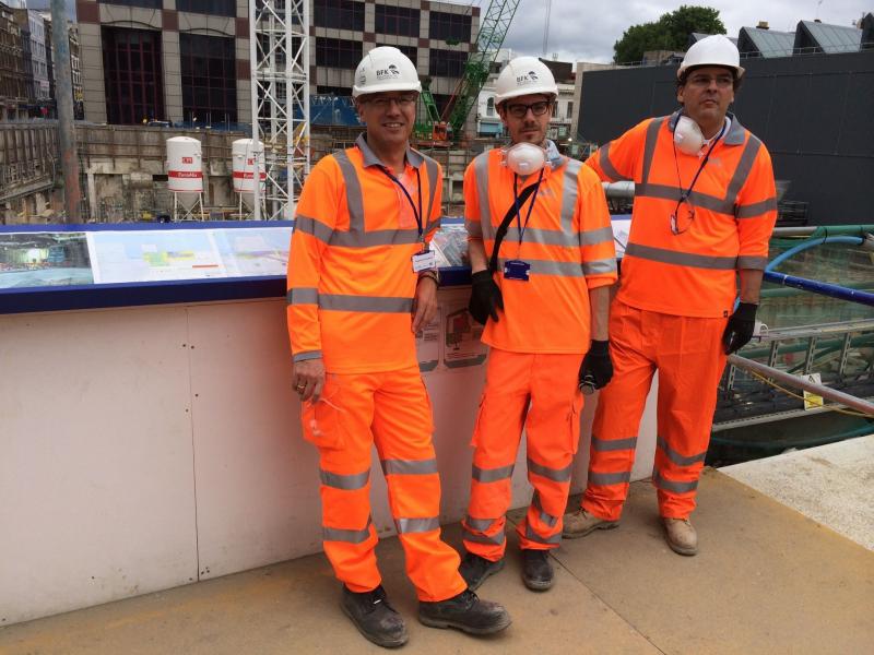 Gerald, Christian and Thomas - taking a final view from above after a visit to the Farringdon station tunnels: